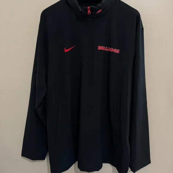 Nike UGA Georgia Bulldogs Team Issue PE Sideline Half-Zip Jacket Black Mens XL